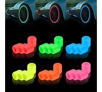 DAYKET 24Pcs Dust Caps for Car Tyres for Land Rover Defender Discovery 3 4 5 Range Rove Evoque Freelander, Glow in The Dark Tire Valve Caps, Fluorescent Tire Valve Caps for Car, Bike