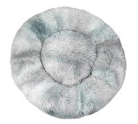 DAYKETNE Cat Beds for Indoor Cats, Calming Plush Donut Dog Bed, Washable, Long Plush Doughnut Cushion with Non Slip Bottom,LightGray-50CM
