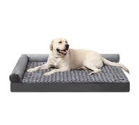 DAYKETNE Dog Bed Large, Waterproof Orthopedic Dog Sofa with Sides - Washable Pet Cushion with Removable Cover and Non-Slip Bottom,Grey-36x27x6-1/4inch
