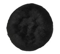 DAYKETNE Donut Dog Bed,Calming Round Fluffy Dog Beds Washable Cat Bed,Long Plush Dog Pillow Basket for Large Medium Small Pet,Black-50CM
