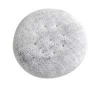 DAYKETNE Donut Dog Bed,Calming Round Fluffy Dog Beds Washable Cat Bed,Long Plush Dog Pillow Basket for Large Medium Small Pet,GrayA-40CM