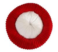 DAYKETNE Donut Dog Bed Large-Round Pet Cat Bed for Large Medium Small Dogs,Warm Nest for Puppy, Washable Pet Sleeping Cushion,Red-60cm