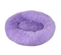 DAYKETNE Donut Dog Bed Large,Washable Cat Kitten Bed,D:40cm-120cm, Solid Color Fluffy Plush Dog Basket with Anti-Slip Bottom,Purple-40CM