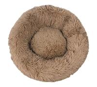 DAYKETNE Donut Dog Bed Large,Washable Cat Kitten Bed,D:40cm-120cm, Solid Color Fluffy Plush Dog Basket with Anti-Slip Bottom,Khaki-90CM