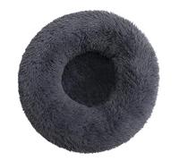 DAYKETNE Donut Dog Bed Large,Washable Cat Kitten Bed,D:40cm-120cm, Solid Color Fluffy Plush Dog Basket with Anti-Slip Bottom,DarkGray-120CM