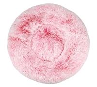 DAYKETNE Donut Dog Bed - Soft Fluffy Gradient Cat Bed, Washable Calming Round Pet Cushion Plush Dog Basket for Small/Medium/Large Dogs,PinkA-120CM