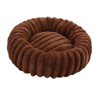 DAYKETNE Pet Bed for Dog, Round Donut Plush Bed for Dogs and Cats,Washable Furry Puppy Beds for Large Medium Small Pet,Brown-70cm