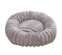 DAYKETNE Pet Bed for Dog, Round Donut Plush Bed for Dogs and Cats,Washable Furry Puppy Beds for Large Medium Small Pet,Gray-80cm