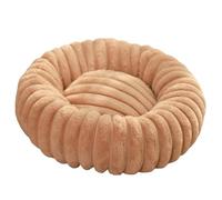 DAYKETNE Pet Bed for Dog, Round Donut Plush Bed for Dogs and Cats,Washable Furry Puppy Beds for Large Medium Small Pet,Khaki-50cm