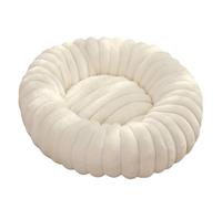 DAYKETNE Pet Bed for Dog, Round Donut Plush Bed for Dogs and Cats,Washable Furry Puppy Beds for Large Medium Small Pet,White-70cm