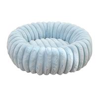 DAYKETNE Pet Bed for Dog, Round Donut Plush Bed for Dogs and Cats,Washable Furry Puppy Beds for Large Medium Small Pet,Skyblue-70cm