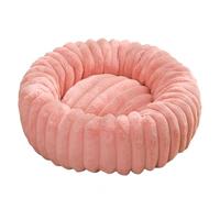 DAYKETNE Pet Bed for Dog, Round Donut Plush Bed for Dogs and Cats,Washable Furry Puppy Beds for Large Medium Small Pet,Pink-70cm