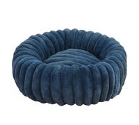 DAYKETNE Pet Bed for Dog, Round Donut Plush Bed for Dogs and Cats,Washable Furry Puppy Beds for Large Medium Small Pet,Navyblue-80cm