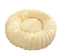DAYKETNE Pet Bed for Dog, Round Donut Plush Bed for Dogs and Cats,Washable Furry Puppy Beds for Large Medium Small Pet,Beige-60cm