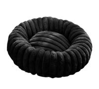 DAYKETNE Pet Bed for Dog, Round Donut Plush Bed for Dogs and Cats,Washable Furry Puppy Beds for Large Medium Small Pet,Black-120cm