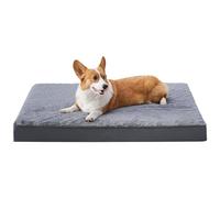 DAYKETNE Washable Dog Bed Mattress, Waterproof Dog Crate Pad Deluxe Plush with Removable Cover - for Large Jumbo Medium Small Dogs,Grey-44