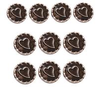 DAYLIGHE 10Pcs Round Metal Button With Hole Heart Button Sewing For Art Craft Coat Sewing Knitting Clothing Accessories Round Metal