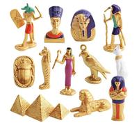 DAYLIGHE 12Pcs Ancient Egypt Toy Miniature Set With Pyramid And Mummy For Educational Activities Cake Toppers Egyptian Theme