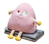 DAYLIGHE Cartoon Triangular Plush Pillow with Builts in Washable Blanket and Hand Warmer Design for Office Napping Home Use Lumbar Pillow