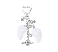 DAYLIGHE Fashion Angel Wing Keyring Stylish Bag Ornament Heart Charm Compact Keychain For Travel Essential Backpack Keychain Decoration