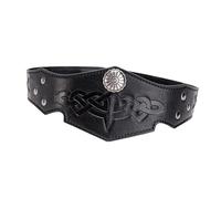 DAYLIGHE Medieval Leather Circlet Headband Adjustable Embossed Leather Headpiece Men Halloween Costume For Role Playing