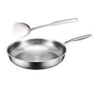 DAYLIGHE Metal Pan for Cooking Nonstick Waved Textured Hammered Cooking Frying Pan with Spatula Kitchen Cookware Nonstick Cookware Set