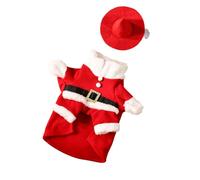 DAYLIGHE Red Crochet Santa Geese Costume Soft Yarn Outfit Seasonal Yard Decoration Handcrafted Santa Animal Costumes Seasonal Geese Party Supplies