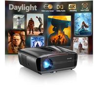 Daylight 4K Home Cinema Projector 2400ANSI,WiFi 6 Bluetooth Smart Projectors with 40W Speakers,DB/DTS Audio,ToF Auto Focus,HDR10+,HDMI eARC CEC,AI MOVIN OS,Electric Lens Cover for Bedroom/Outdoor