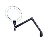 Daylight Aura On Arm™ Ring Lamp - 4,500 Lux at 30cm, 90+ CRI, 6,000K Daylight LEDs, Extendable 145cm Arm, Continuous Dimmer, Wall/Table Mountable, Pivoting Head - Black