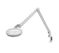 Daylight Omega 5™ Premium LED Magnifying Lamp - Interchangeable Glass Lenses, Adjustable Arm & Dimmer, Mag Lamp for Health & Beauty, Nail Salon, Tattoo, Low Vision & Professional Use, White