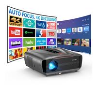 Daylight Projector 2400 ANSI Ultra HD 4K HDR10 Daytime Smart Projector with Wi-Fi 6 Bluetooth 5.4,TOF Autofocus,HDMI eARC/CEC,40W DB Audio,2026 Upgraded Auto Lens Cap for Home Cinema Gaming Ceiling