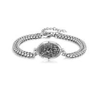 DAYLINLOVE 925 Sterling Silver Saint Michael/Brendan/Joseph Medal Bracelet Religious Protector Jewelry Religious Gifts for Men Women