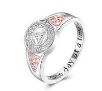 DAYLINLOVE AA Sobriety Ring 925 Sterling Silver Alcoholics Anonymous Celtic Knot Ring Sobriety Jewelry Gifts For Women