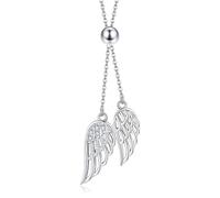 DAYLINLOVE Angel Wing Necklaces 925 Sterling Silver Adjustable Guardian Angel Pendant Y Necklace Jewelry Gifts for Women Mom Wife