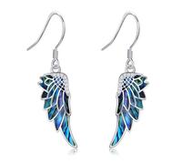 DAYLINLOVE Angel Wings Earring 925 Sterling Silver Abalone Angel Wings Dangle Drop Earring Angel Wings Jewelry Gift for Women