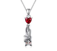 DAYLINLOVE Animal Necklace S925 Sterling Silver Cat/Bat/Highland Cow/Phoaenix/Dragon/Raven/Squirrel Pendant Necklaces Animal Jewelry Gifts for Women Mom Wife