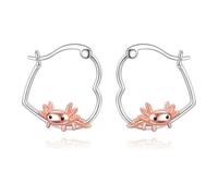 DAYLINLOVE Axolotl Earrings 925 Sterling Silver Axolotl Heart Hoop Earrings Cute Animal Jewellery Gifts for Women
