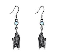 DAYLINLOVE Bat Earrings 925 Sterling Silver Moonstone Gothic Dangle Earrings Bat Goth Jewelry for Women Mom Halloween