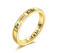 DAYLINLOVE Be Kind of a B Ring 925 Sterling Silver Hidden Message Adjustable Open Ring Inspirational Friendship Ring Motivational Jewellery Anniversary Valentines Day Gifts for Women Girls Sister