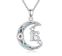DAYLINLOVE Birthday Gifts 16th Necklace 925 Sterling Silver Celtic Knot Abalone Shell Mustard Seed Pendant Necklace Celtic Birthday Jewellery Gifts for Women Girls