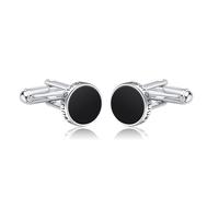 DAYLINLOVE Black Onyx Cufflinks For Men 925 Sterling Silver Tuxedo Shirt Studs Cuff Links Viking Cufflinks Jewelry Gifts For Men Best Man