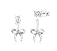DAYLINLOVE Bow Earrings S925 Sterling Silver Ribbon Earrings Bow Stud Earrings for Women Ribbon Stud Jewelry Gift for Girls Mom