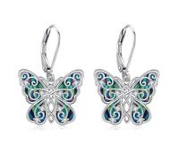 DAYLINLOVE Butterfly Earrings Sterling Silver Butterfly Dangle Drop Earrings Butterfly Jewellery for Women