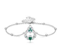DAYLINLOVE Claddagh Bracelet 925 Sterling Silver Trinity Celtic Knot Bracelet Eternity Love Celtic Shamrock Bracelets Irish Jewelry Gifts for Women Mom Wife