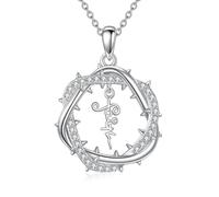 DAYLINLOVE Crown of Thorns Necklace 925 Sterling Silver Faith Jesus Crown of Thorns Pendant Necklaces Faith Jewelry Gifts for Women