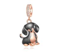 DAYLINLOVE Dachshund Charm 925 Sterling Silver Dachshund Bead Gifts Cute Animal Dog Jewelry Gifts for Women Dachshund Lovers