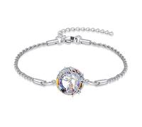 DAYLINLOVE Father Daughter Anklet 925 Sterling Silver To My Daughter Anklets Tree of Life Crystal Birthday Fathers Jewellery Gifts for Women Girls Father Husband