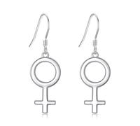 DAYLINLOVE Feminist Earrings 925 Sterling Silver Female Gender Symbol Dangle Earrings Feminist Gifts for Women Mother Feminist