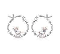 DAYLINLOVE Goat Gifts 925 Sterling Silver Goat Hoop Earrings Goat Jewelry for Women Goat Lovers