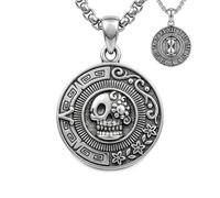 DAYLINLOVE Goth Necklace 925 Sterling Silver Skull/Bat/Raven/Hecate/Santa Muerte/Memento Mori/The Lovers Tarot Card/Ghost/Rib Cage/Anatomical Heart/Medusa/Spoon Pendant Gothic Jewellery Gift Women Men